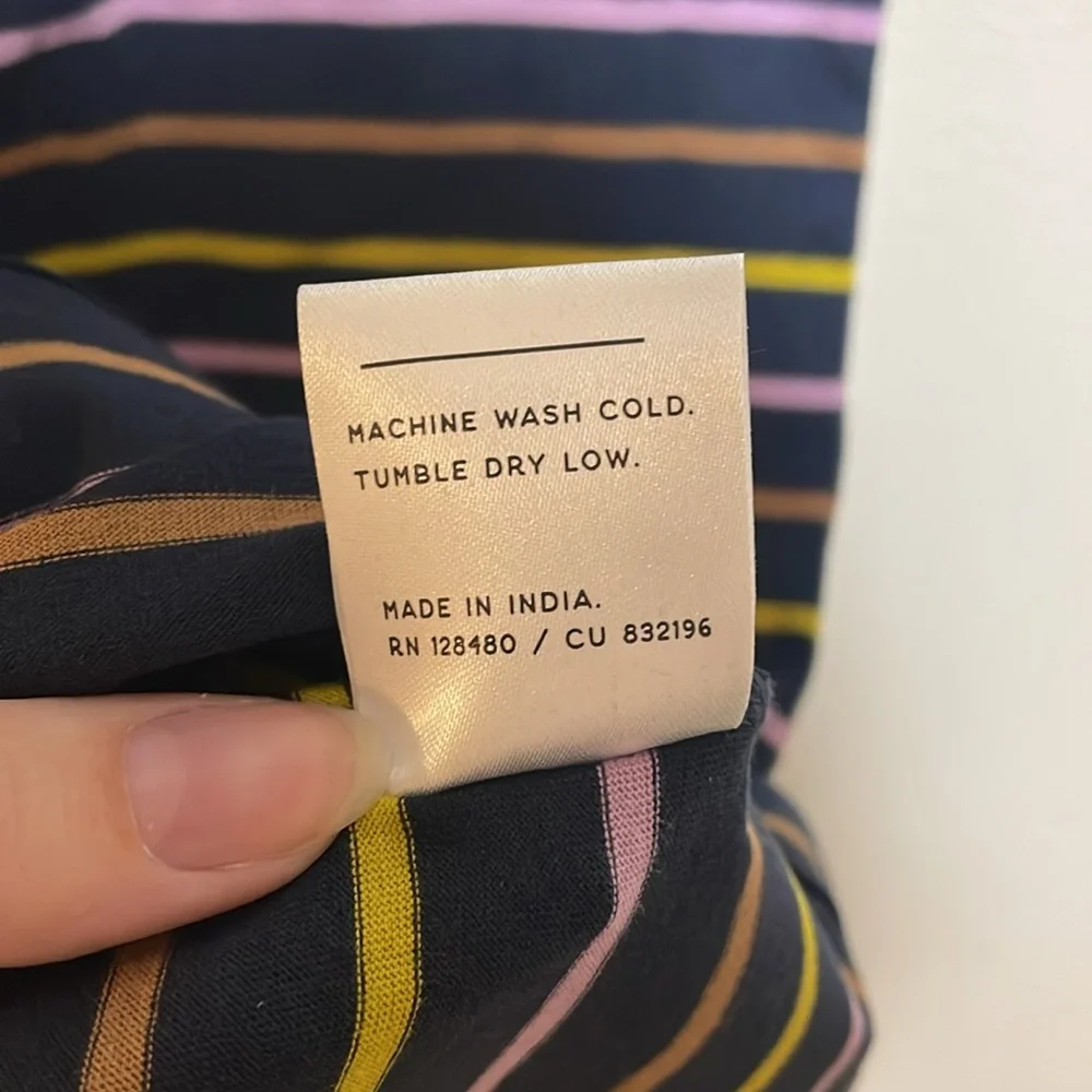 SOLD Pact Softspun Tee T-Shirt Dress Short Sleeve Casual Multicolor Stripe Large - Picture 9 of 14